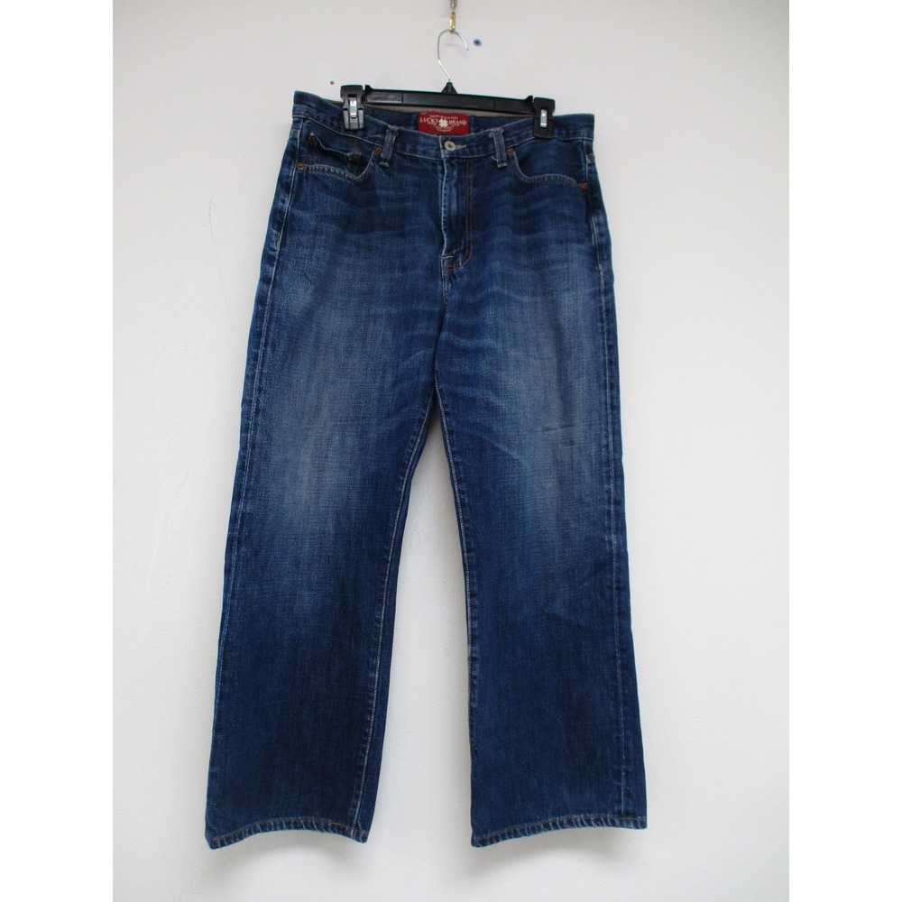 Lucky Brand Jeans Mens 32 Blue 181 Relaxed Straight Leg Vintage Wash Denim